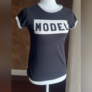 Forever 21 black and white “Model” top size small